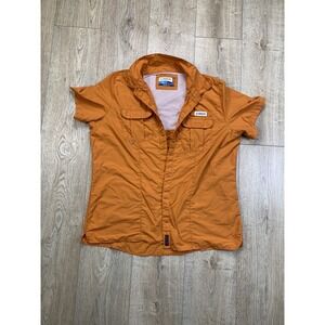 Megallam Outdoors Moisture Wick Vented Fish Gear Loose Fit Men's Large Button Up